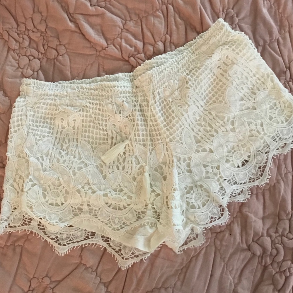 Express White Lace Shorts!